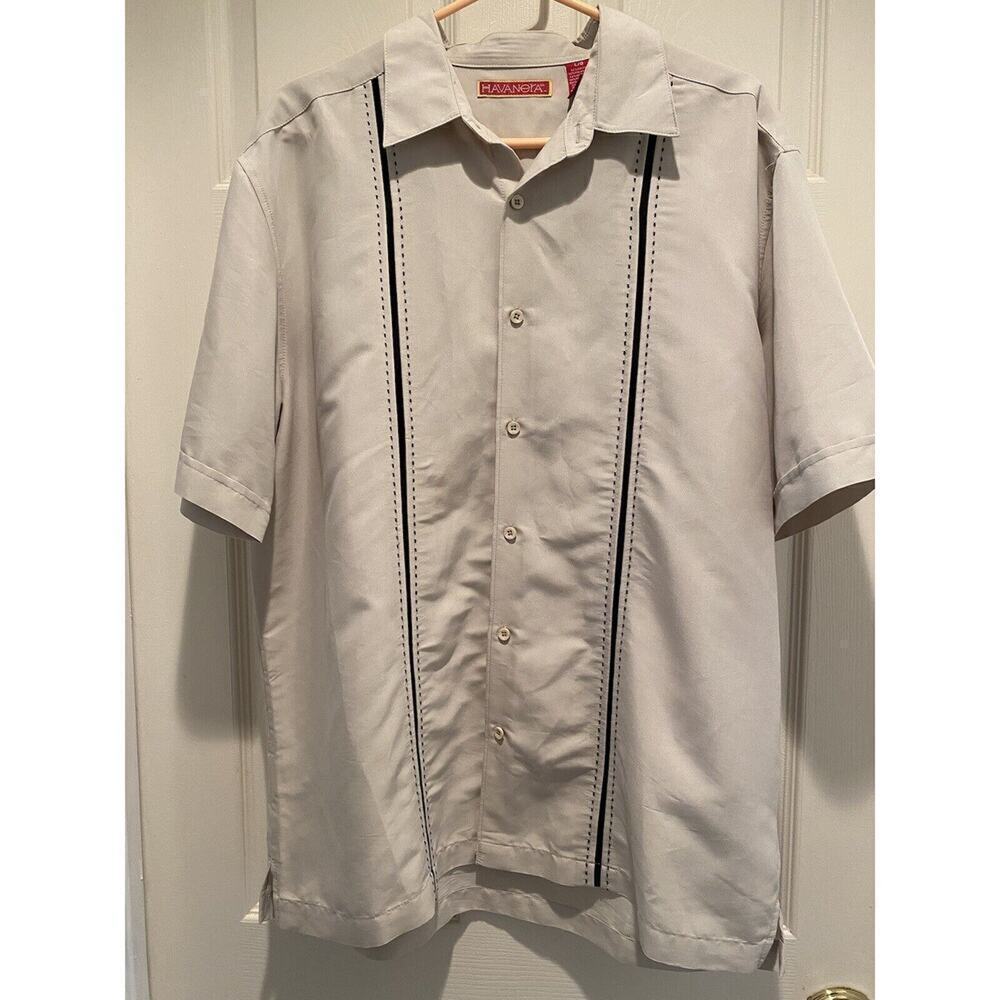 The Havanera Shirt Co Classic Button Up Short Sleeve Cubavera Mens Large